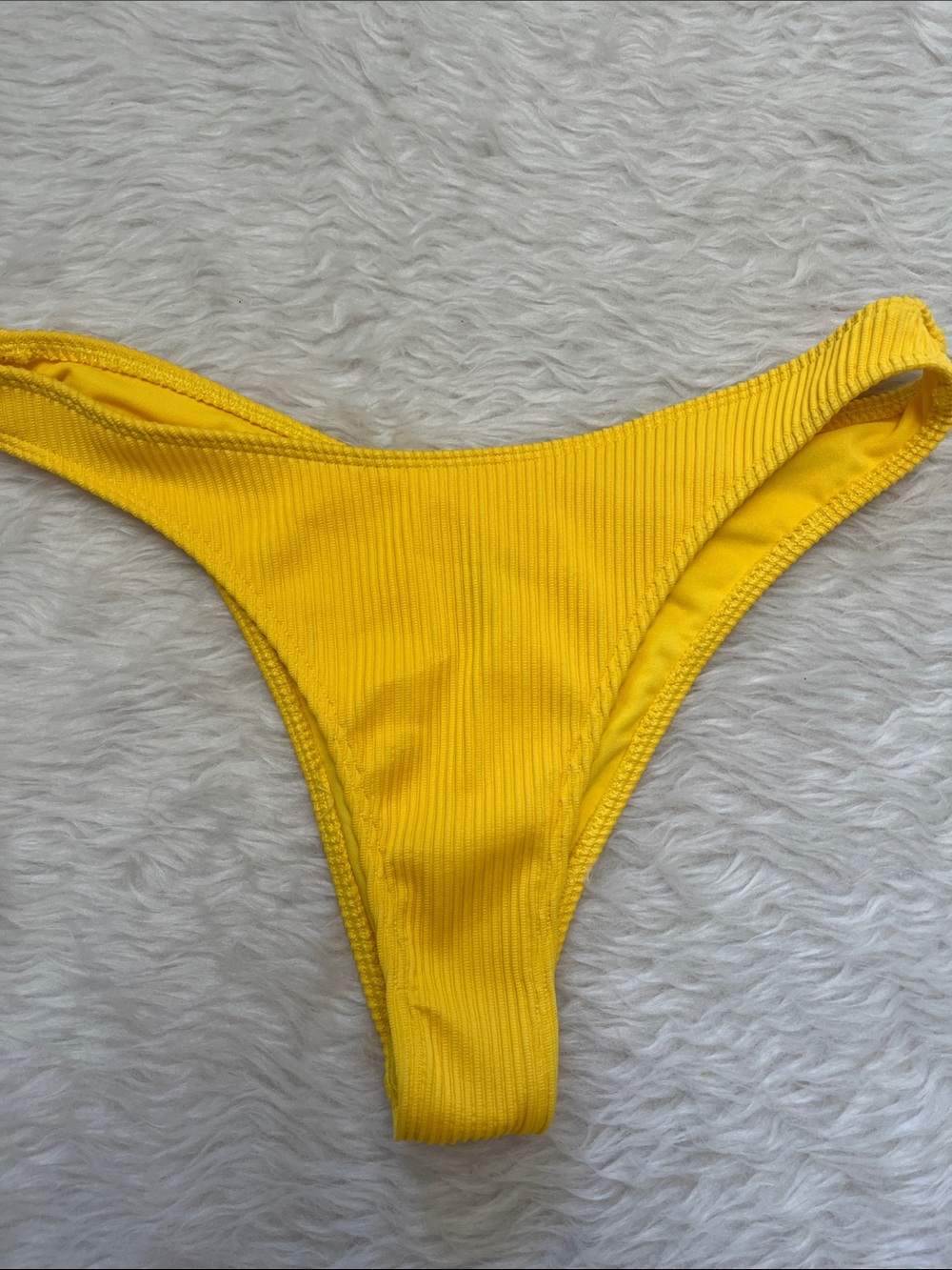 Hollister Yellow Ribbed Bikini Bottom